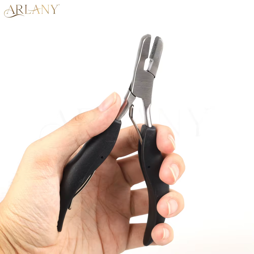 Pince pour extensions de cheveux en acier inoxydable