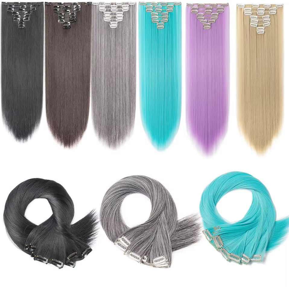 Extensions de cheveux synthétiques à clips