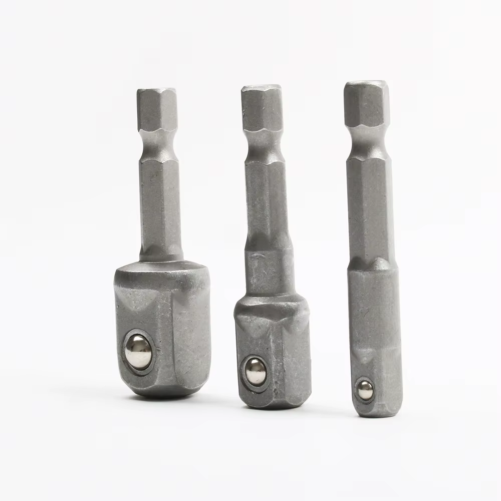 Adaptateur de Douille en Acier au Chrome Vanadium, Tige Hexagonale à 1/4 "3/8" 1/2 ", Mèches d'Extension, Jeu de Mèches Hexagonales, Outils Électriques, 3 Pièces/Ensemble