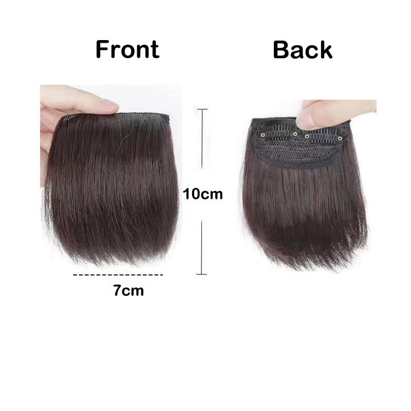 Extension capillaire synthétique courte et lisse, 10cm, doublure de cheveux Invisible, couverture latérale supérieure, postiche pour femmes