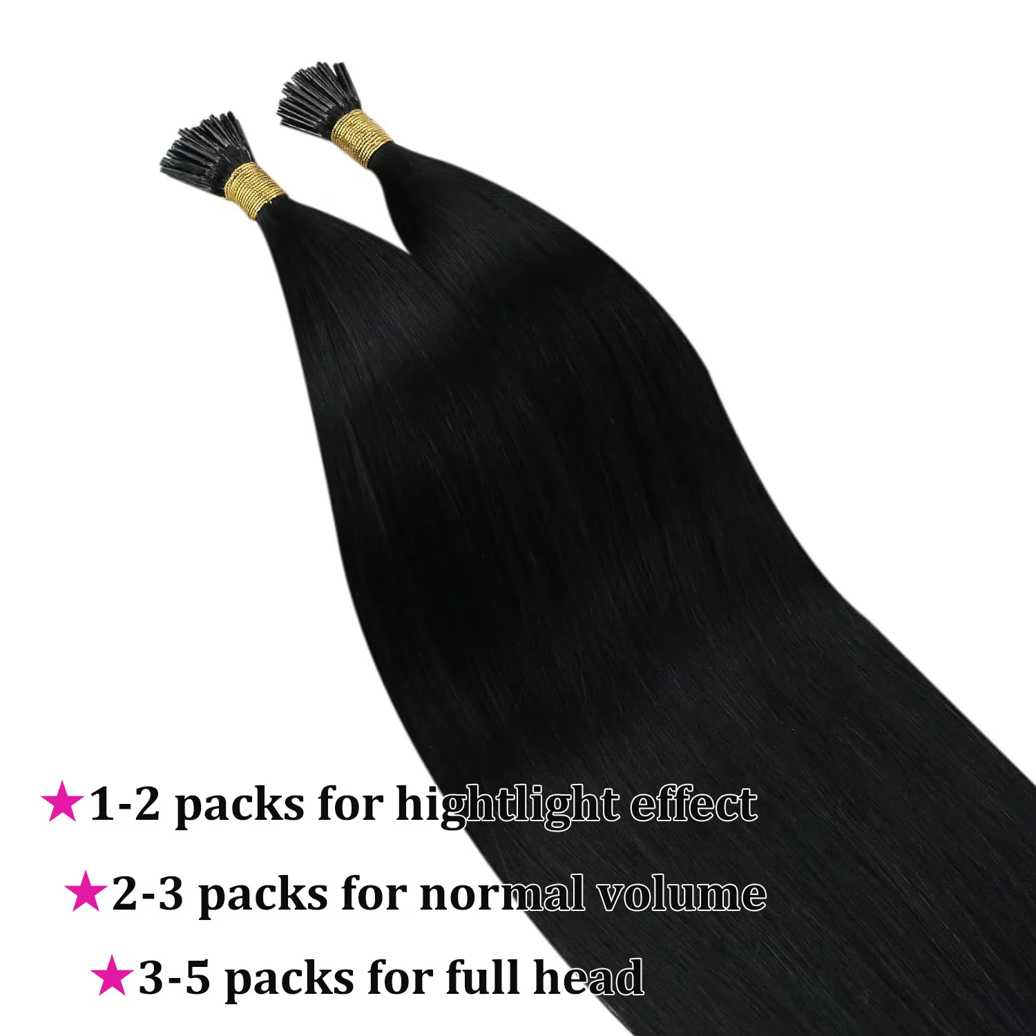I Tip Extension de cheveux droite 100%