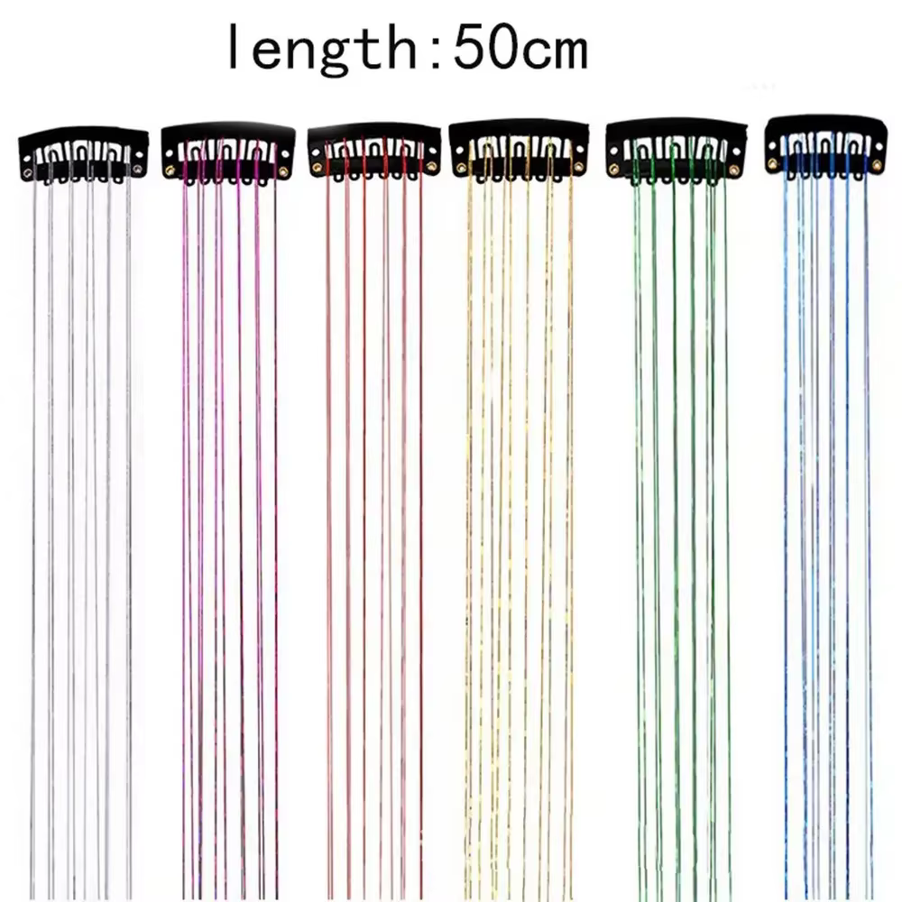 Lot de 6 mèches synthétiques à clipser de 20 pouces