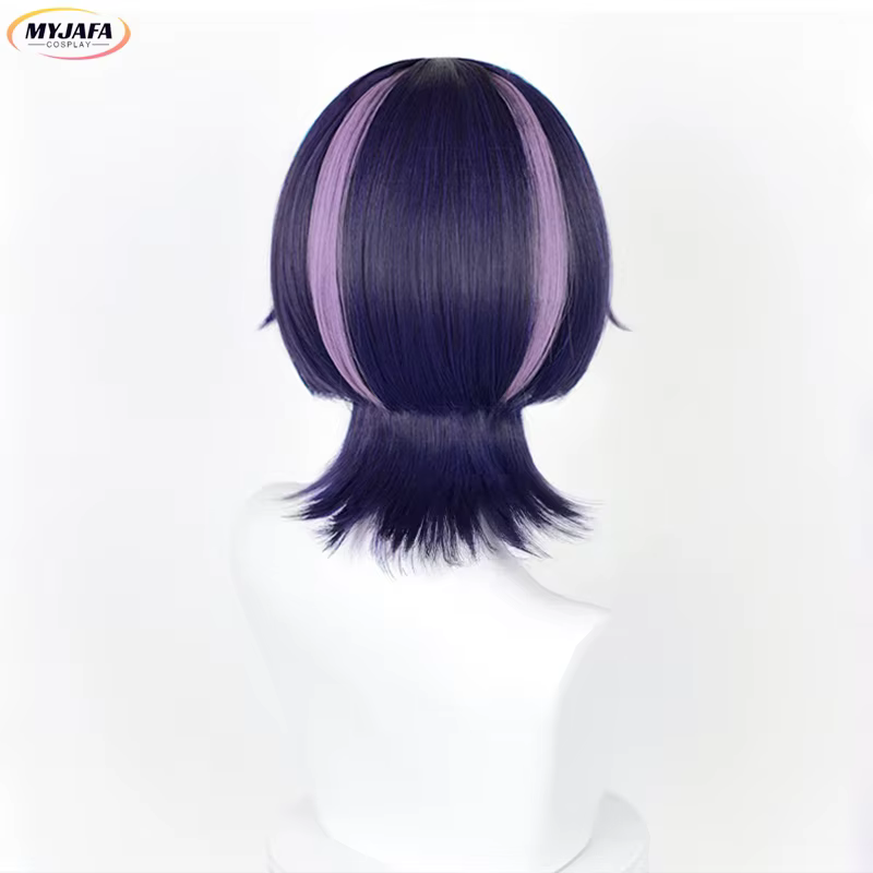 Perruque de Cosplay Scaramouche de haute qualité, Genshin Impact Snezhnaya Fatui Balladeer, cheveux synthétiques résistants à la chaleur, perruques de jeu Wanderer