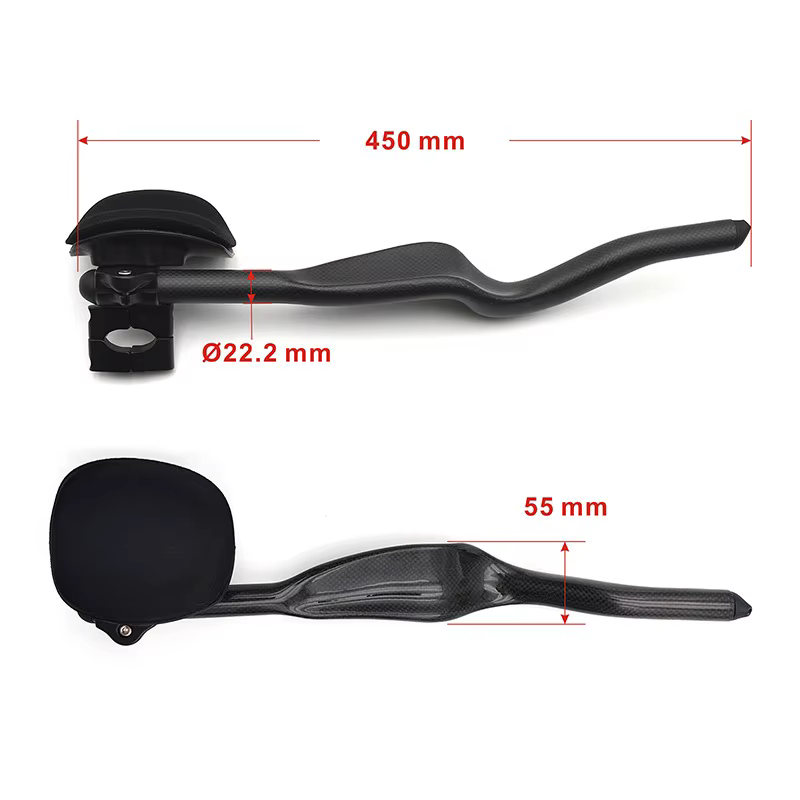 Vélo de route Triathlon temps d'essai 3K repose-vélo entièrement en carbone guidon TT 35 ° Pour extension de guidon Aero avec clip