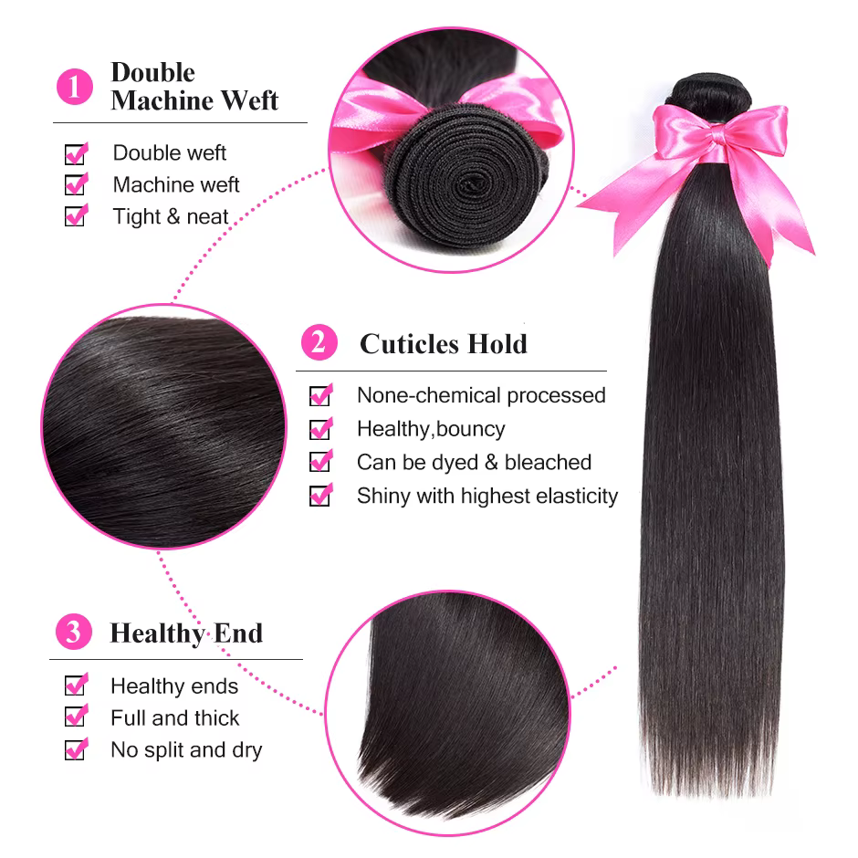 Extensions de cheveux brésiliens lisses