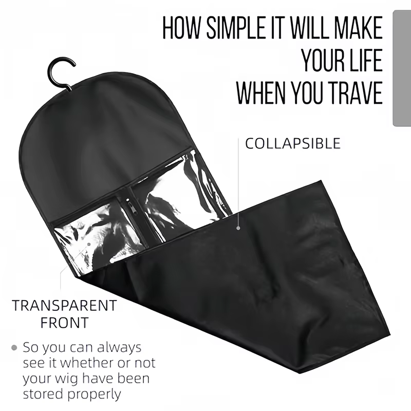 Sac de rangement pour perruque avec support de cintre