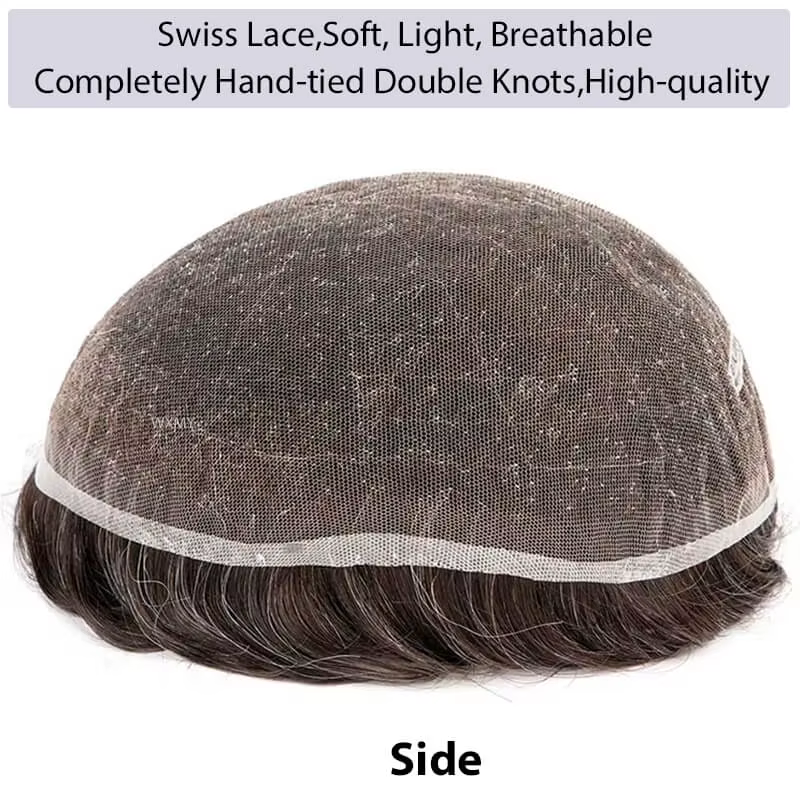 Prothèse capillaire pour homme en dentelle suisse