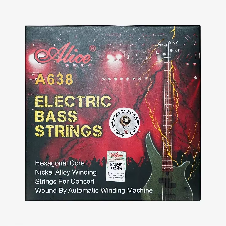 Alice A638 cordes de basse électrique pour basse à 4 cordes professionnel léger noyau Hexagonal moyen enroulement en alliage nickelé