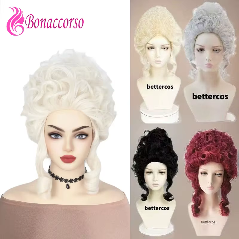 Perruque Cosplay Marie Antoinette perruque synthétique courte bouclée Anime Coser fille mignonne fibre résistante à la chaleur perruque de haute qualité utilisation Halloween