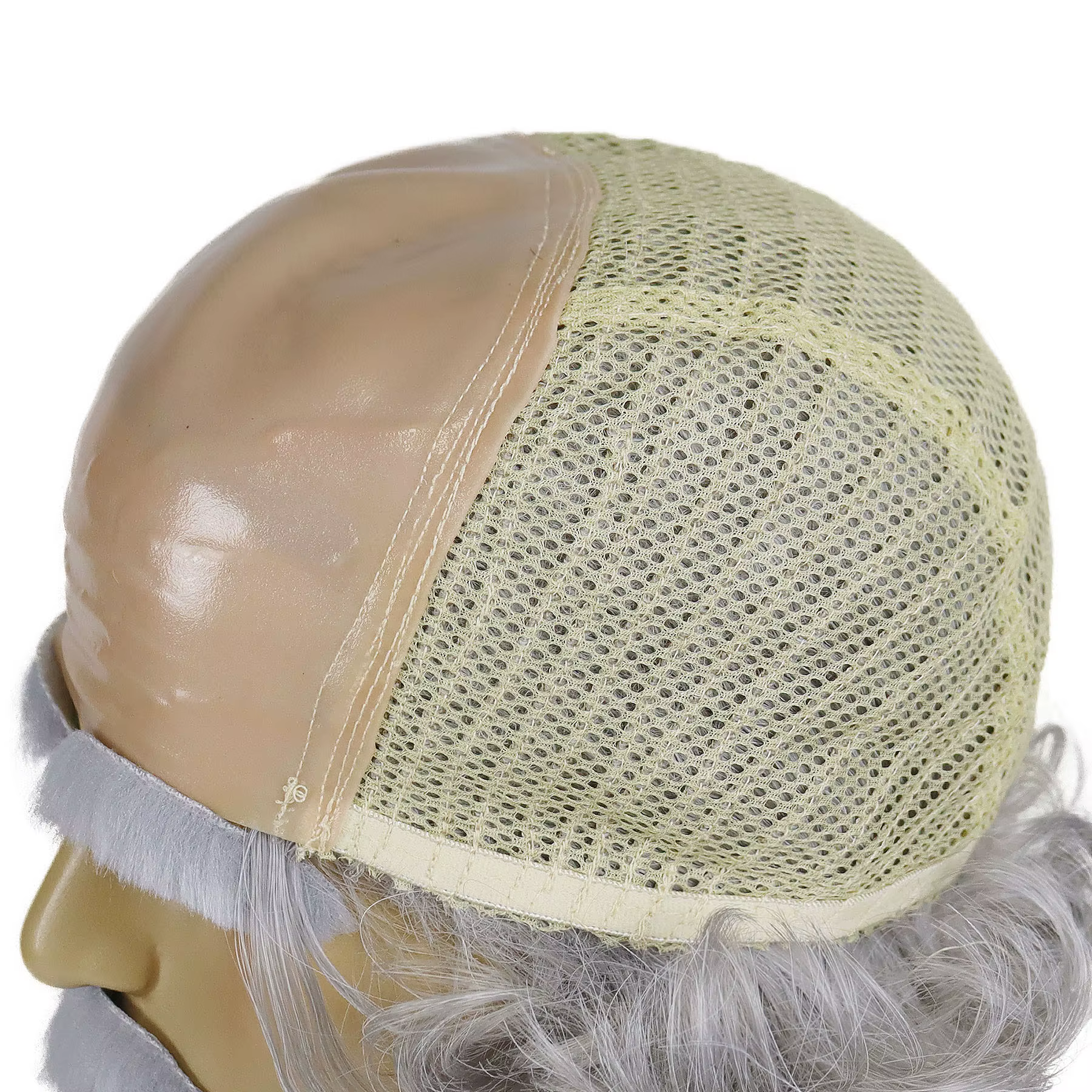 Perruque synthétique grise pour hommes âgés