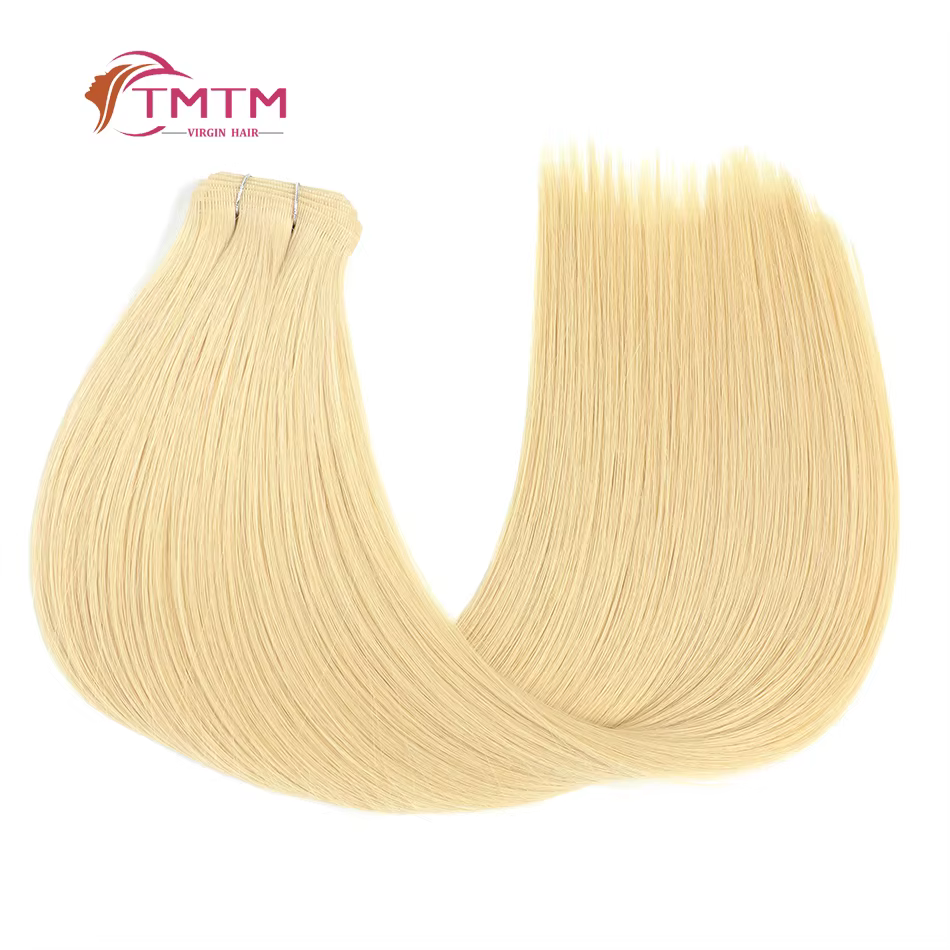 Extensions de cheveux humains vierges à trame plate à coudre
