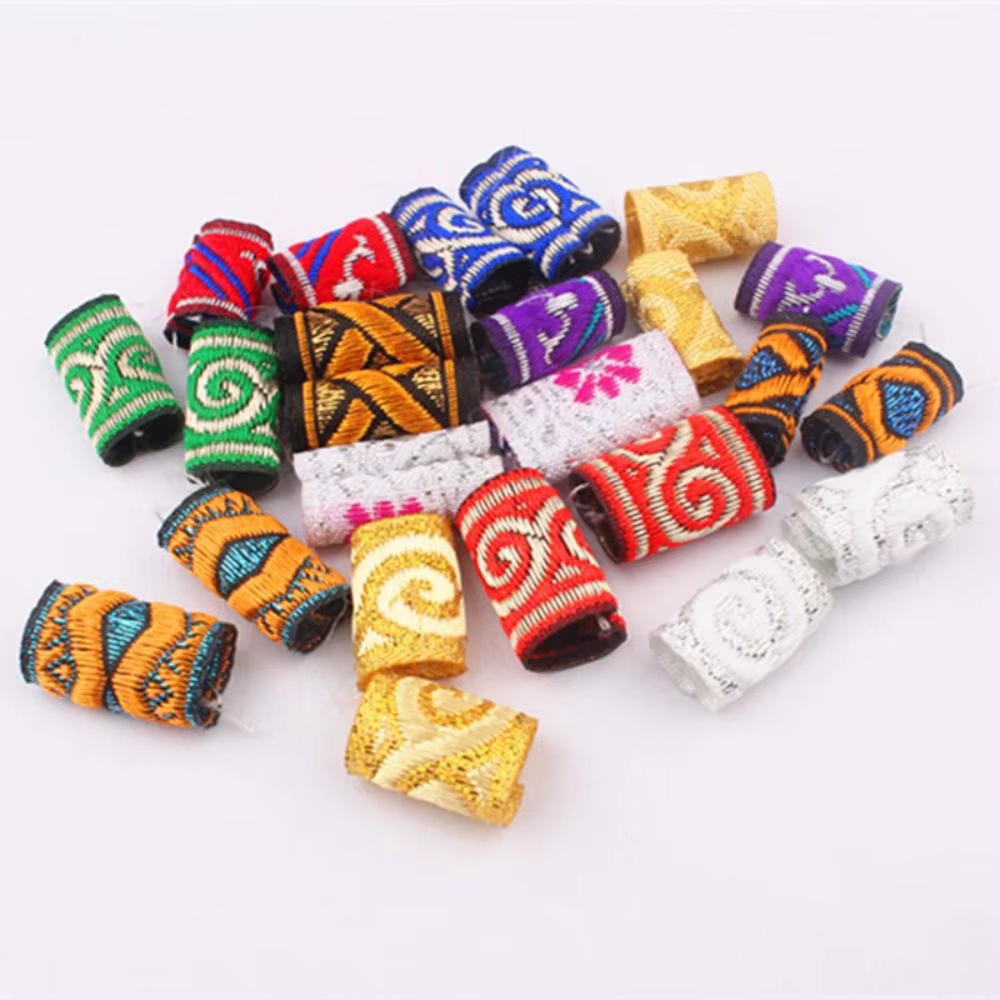 Lot de 10 clips miniatures en tissu pour tresses