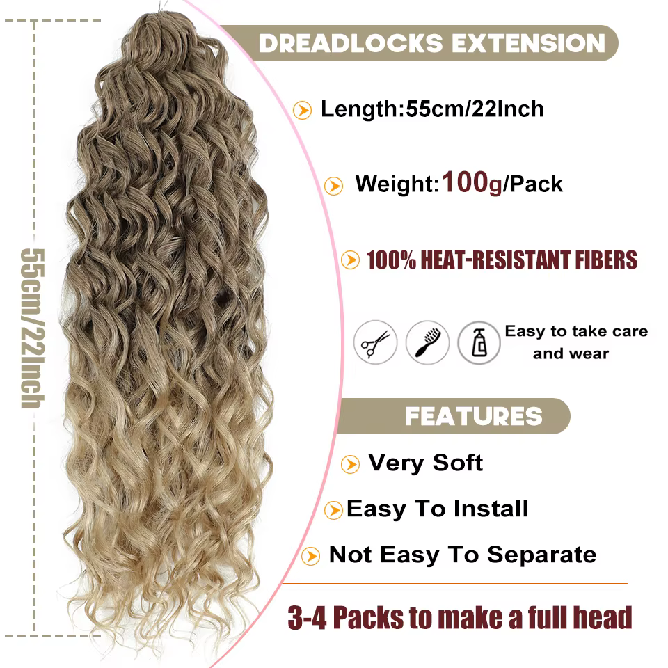 3-5 pièces Jessica Hair Extensions de cheveux synthétiques à tresser