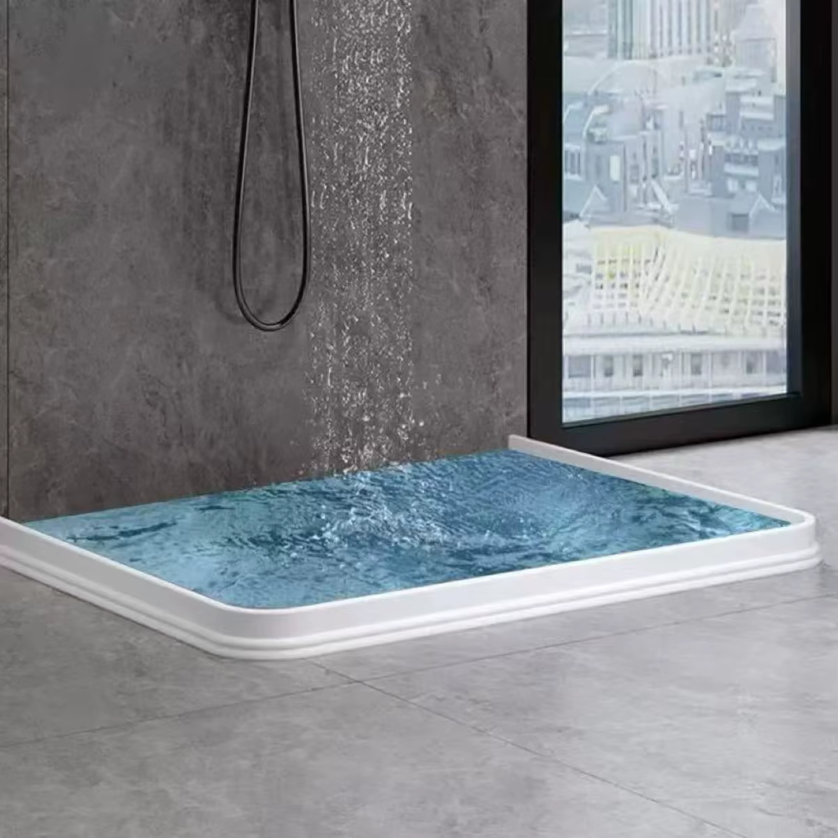 1 pièce 1M Bande d'étanchéité auto-adhésive en PVC pour douche de salle de bain, barrière anti-éclaboussures, accessoires pratiques