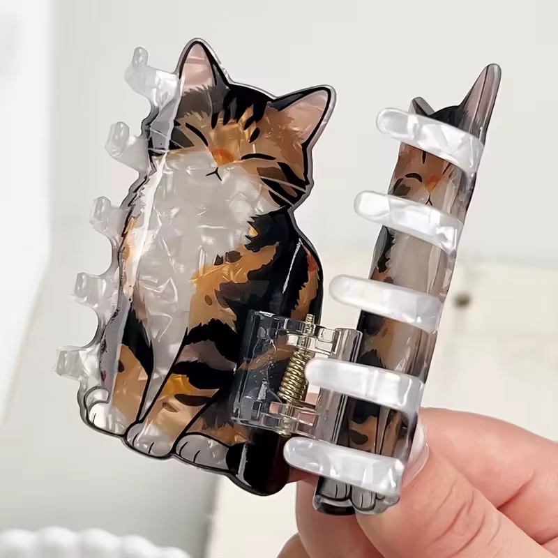 1 pince à cheveux multifonctionnelle en forme de chat