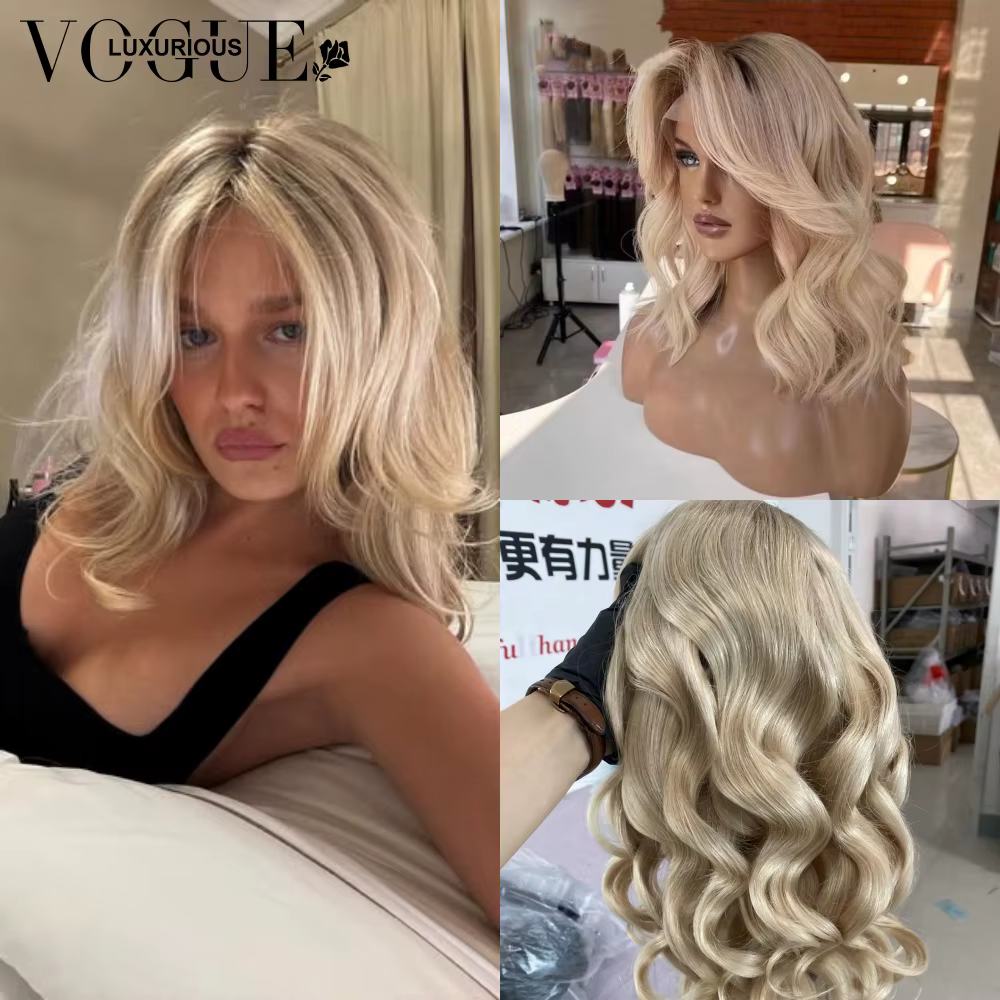 LUX VOGUE 13x4 mise à niveau UHD dentelle perruque désert crépuscule Balayage couleur 100% cheveux humains