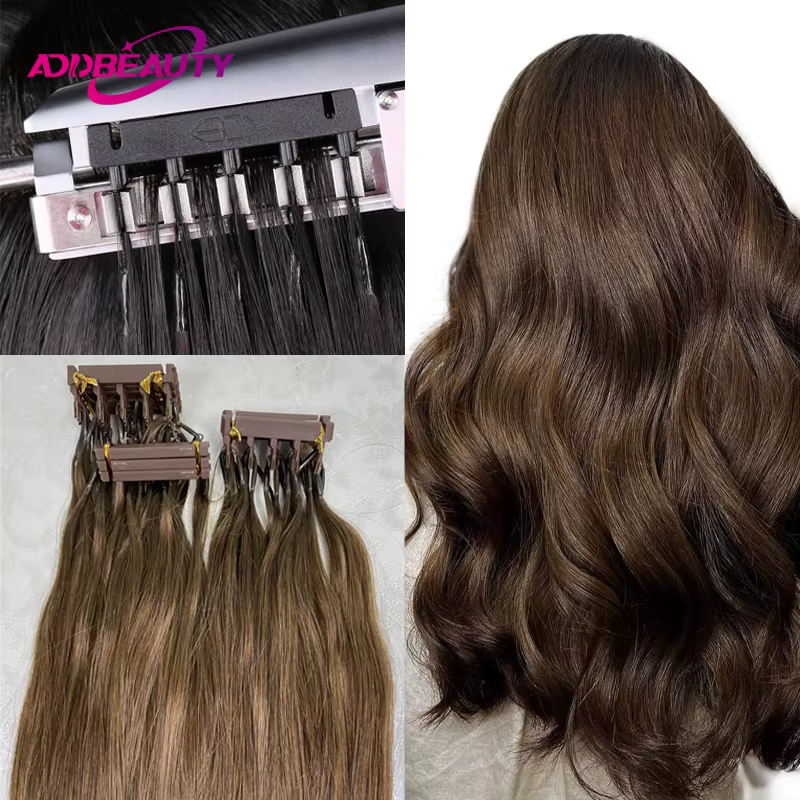 Extensions de cheveux humains 6D