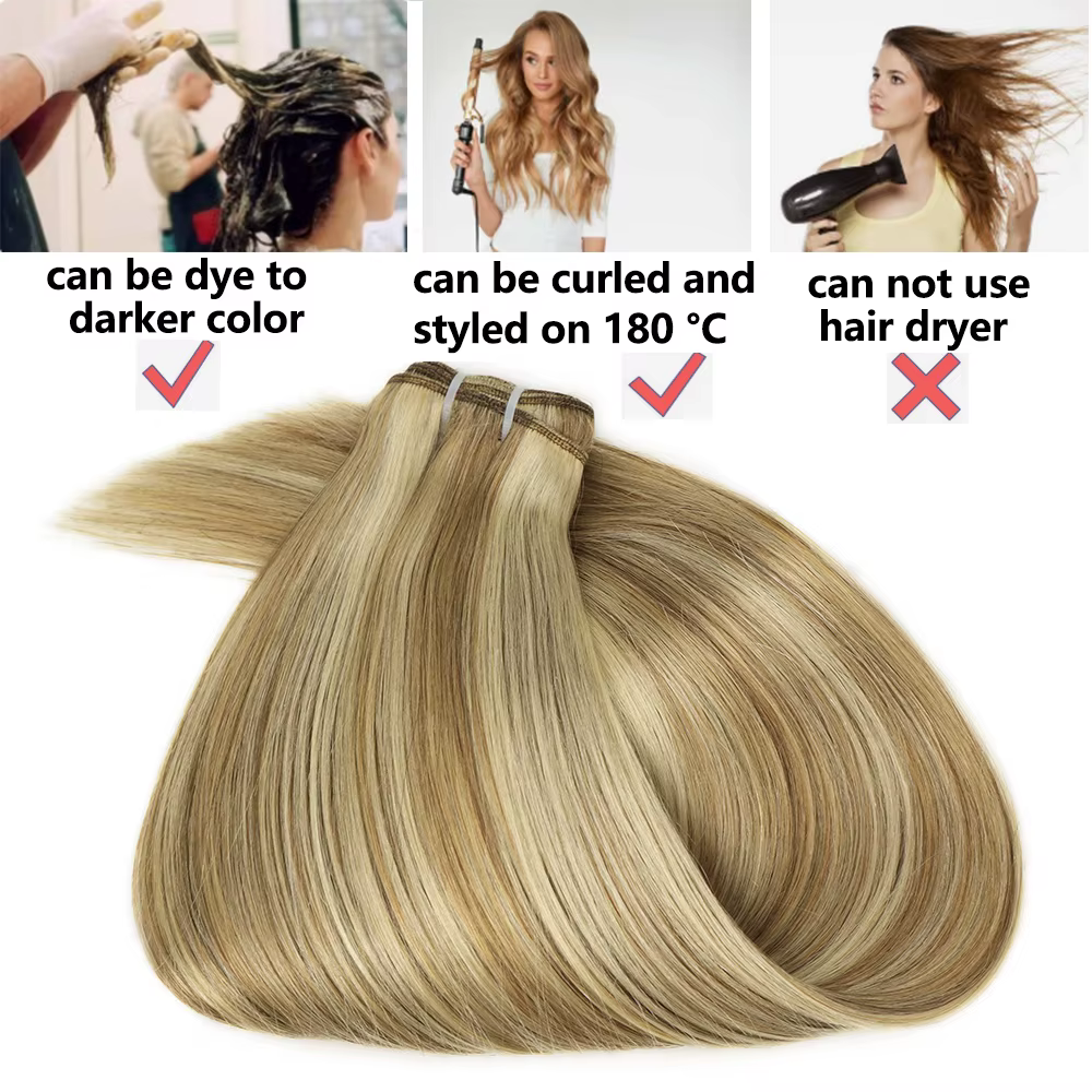 Extensions de cheveux à trame double cousue