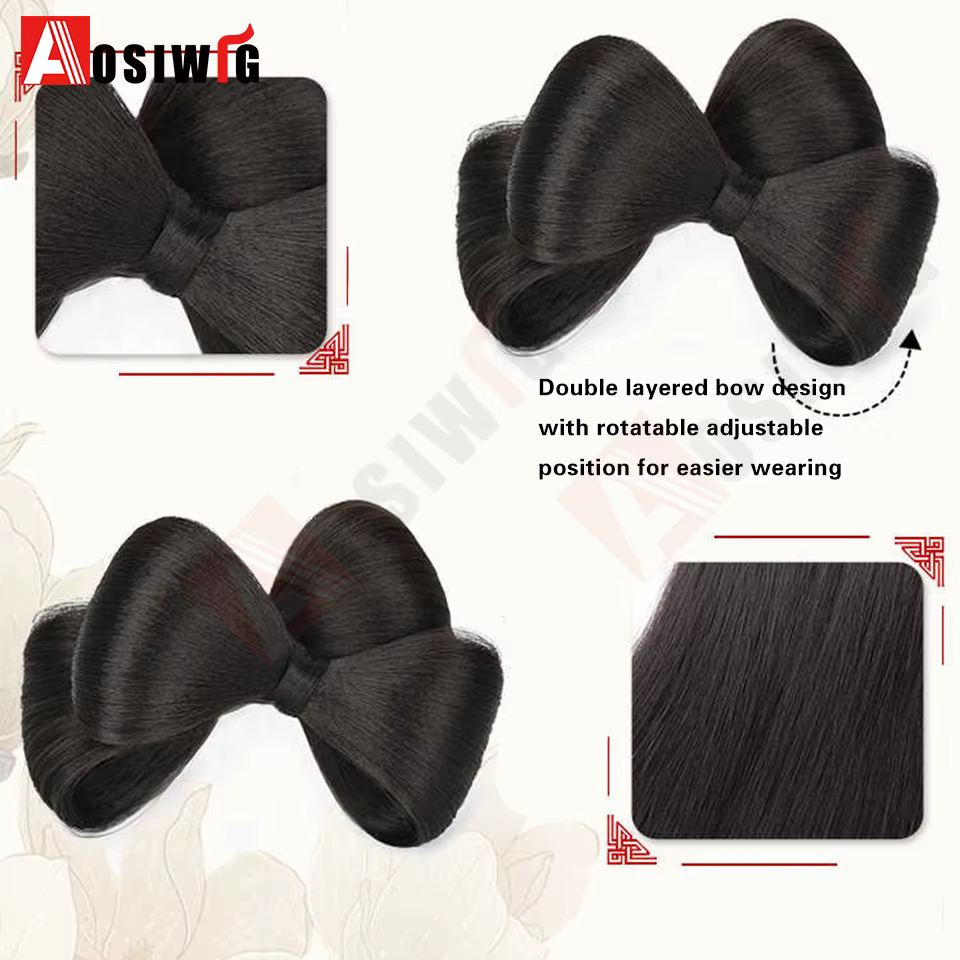 Perruque de chignon synthétique de coiffure de mariée