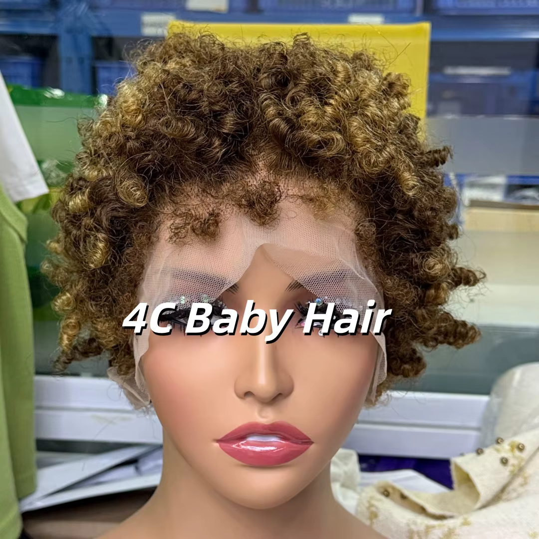 Perruque en cheveux humains 4C
