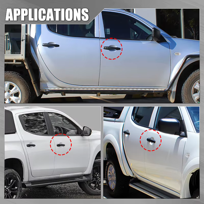 Poignée de porte extérieure avant droite chromée/noir, pour Mitsubishi Triton Ml Mn 2006 2007 2008 2009 2010 2011 2012 2013 2014 2015