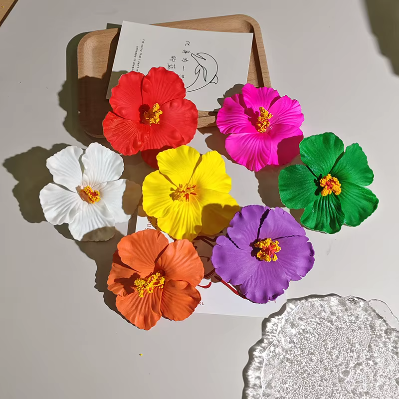 8 pinces à cheveux fleurs hawaïennes