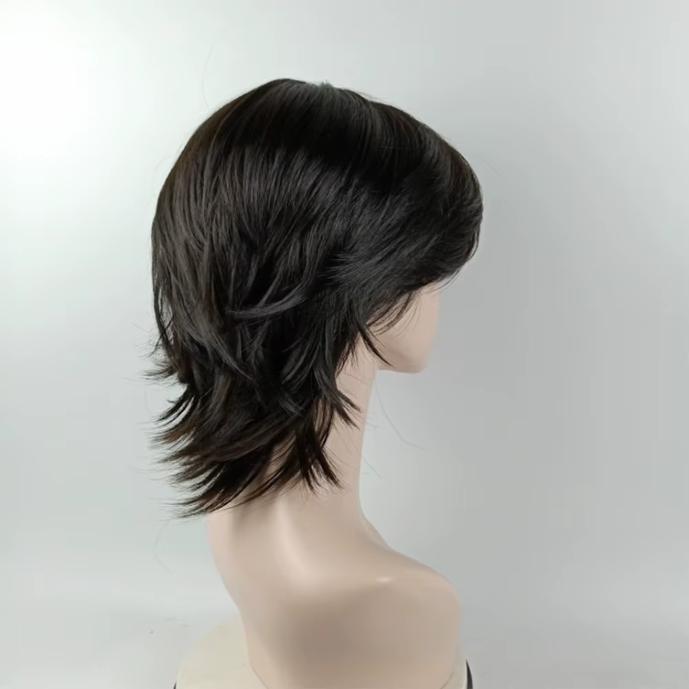 Cheveux courts ultraviolets synthétiques pour hommes