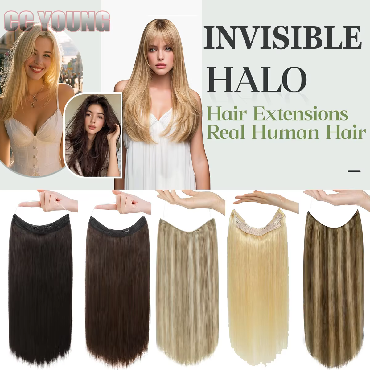 Extensions de cheveux invisibles Halo