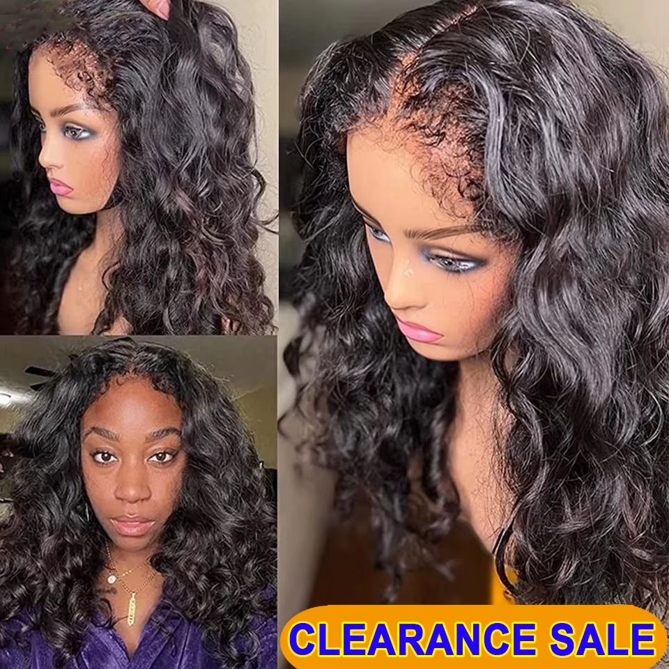 Vente en gros 13x6 13x4 vague naturelle avant de lacet perruques de cheveux humains pour les femmes 4c bords bouclés