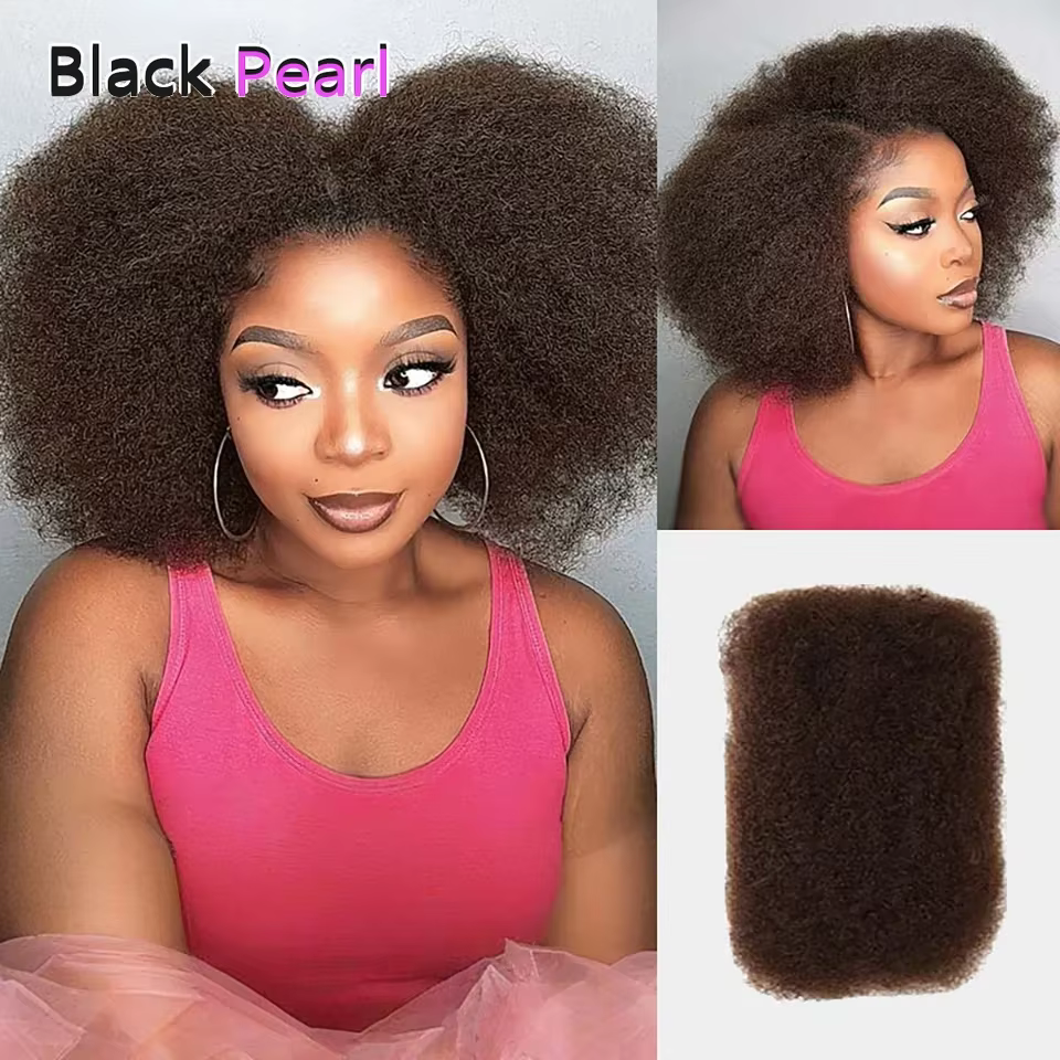 Extensions de cheveux humains afro crépus en vrac gris sel noir naturel/marron/gris-léger pour tresser