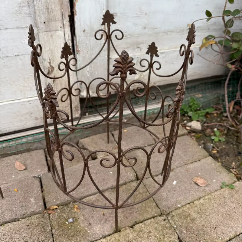 Clôture de jardin rustique, système de Support de plantes en fer ancien pour vignes grimpantes, décor de parterre de fleurs, bordure, treillis de jardin inséré au sol