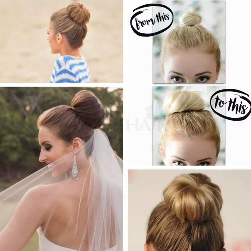 Chignon cheveux humains cordon
