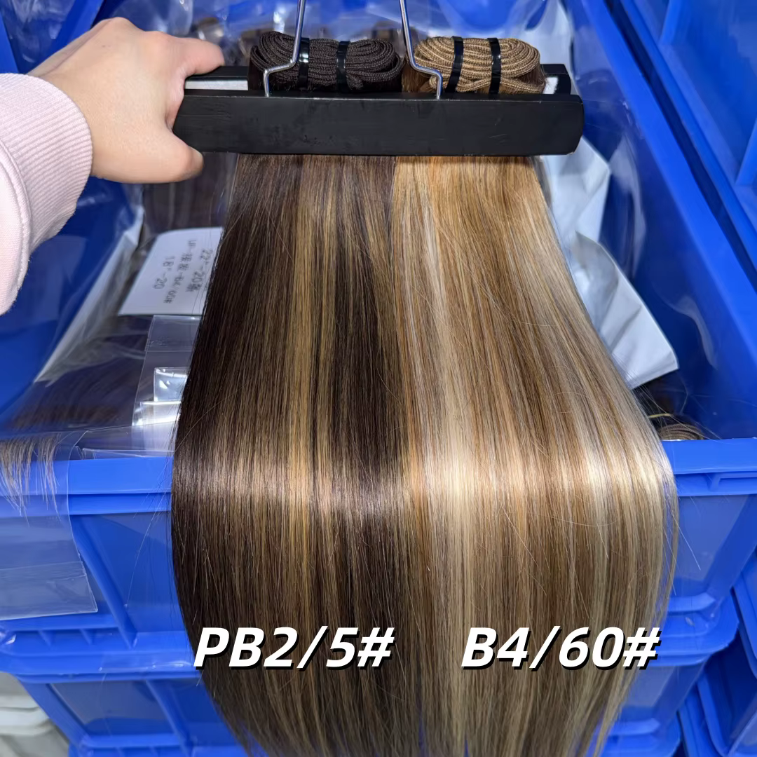 Extensions de cheveux vierges à coudre