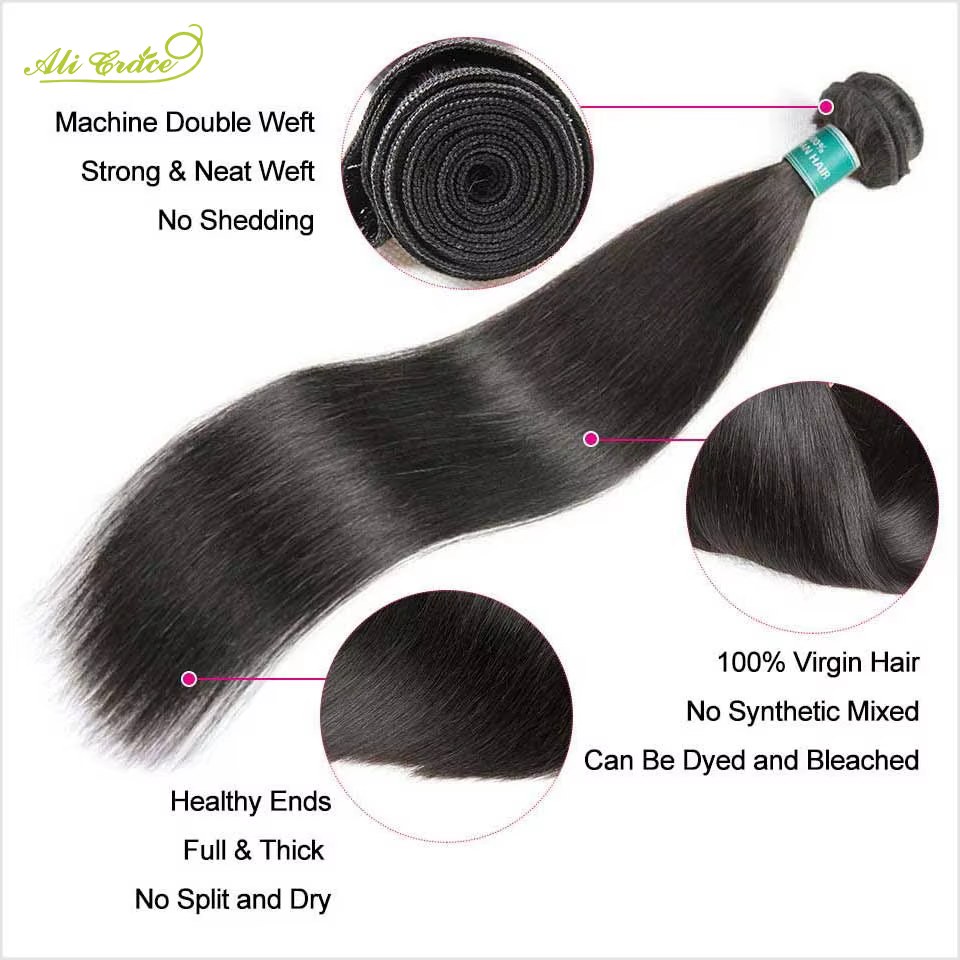 Mèches malaisiennes 3/4 naturelles Remy-ALI GRACE Hair