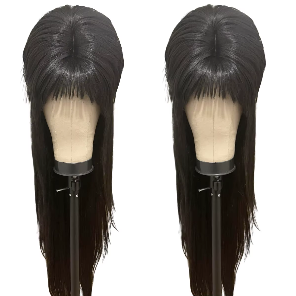 Perruque noire Elvira Mistress de 28 pouces pour accessoire de costume de cosplay