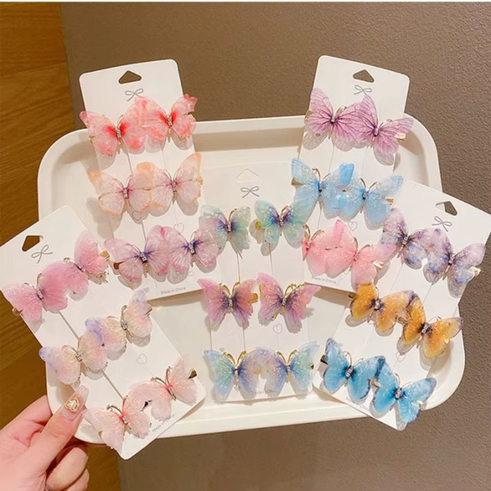 Épingle à cheveux papillon colorée pour femmes