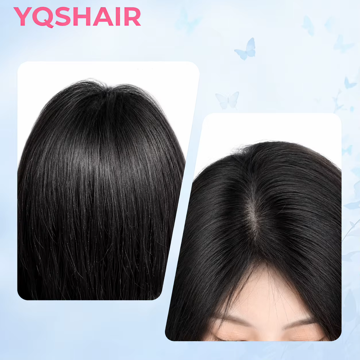 Perruque de cheveux humains en soie 6 "x 6"