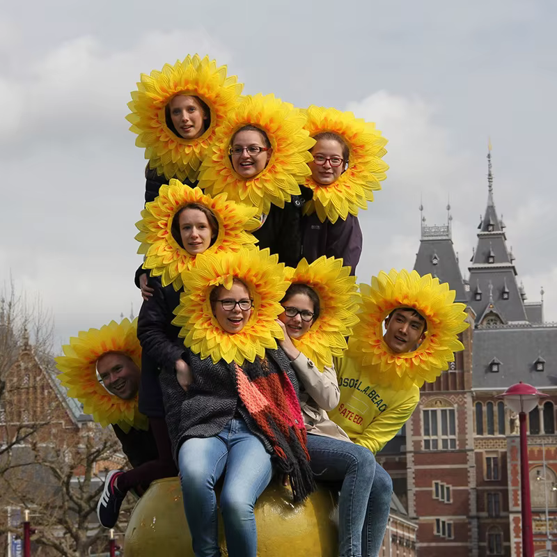 Couvre-chef tournesol, accessoires de spectacle sur scène amusants pour jeux de Festival de danse, Costumes de Cosplay pour enfants et adolescents