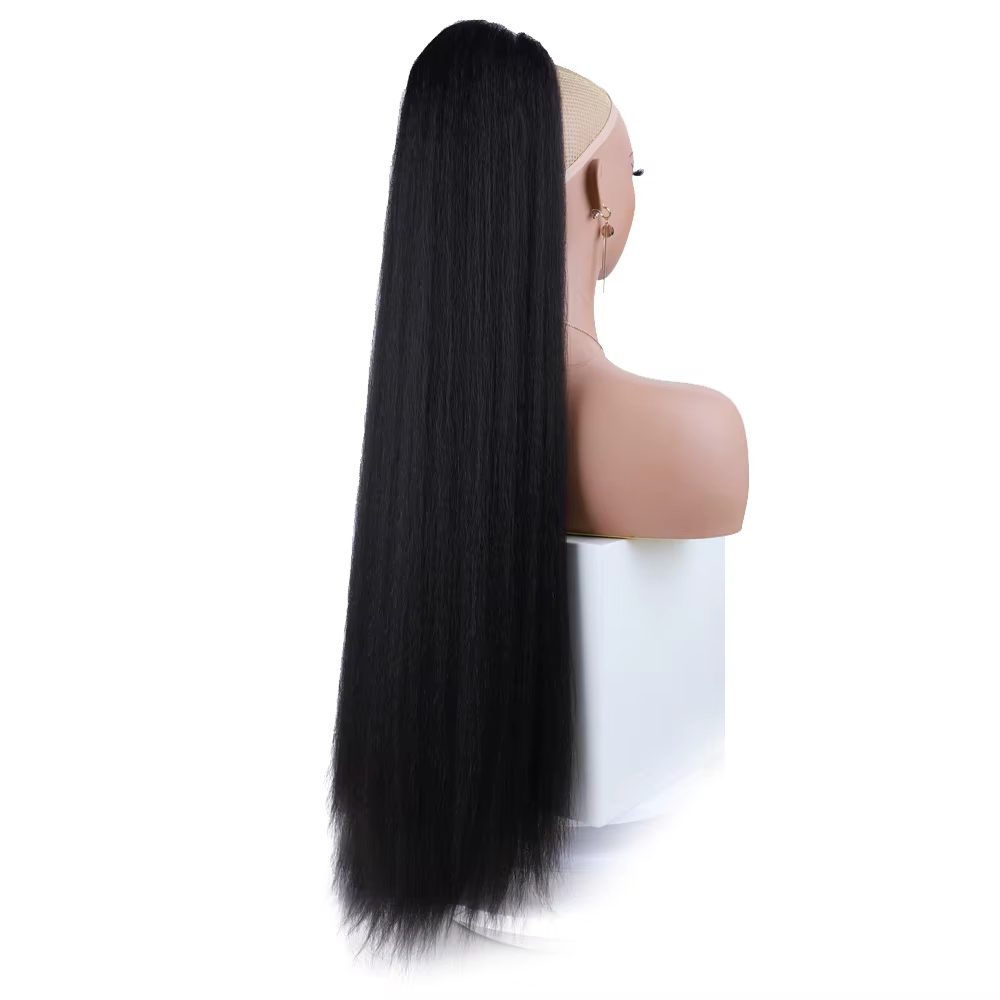 Extensions de queue de cheval synthétiques droites Yaki Extra longues 30 pouces