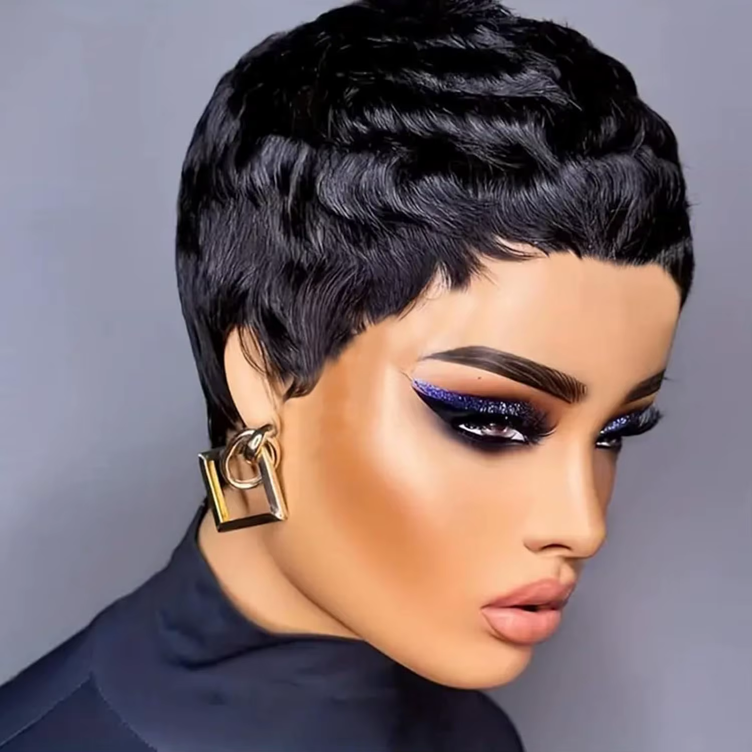 Perruques pour femmes noires coupe lutin