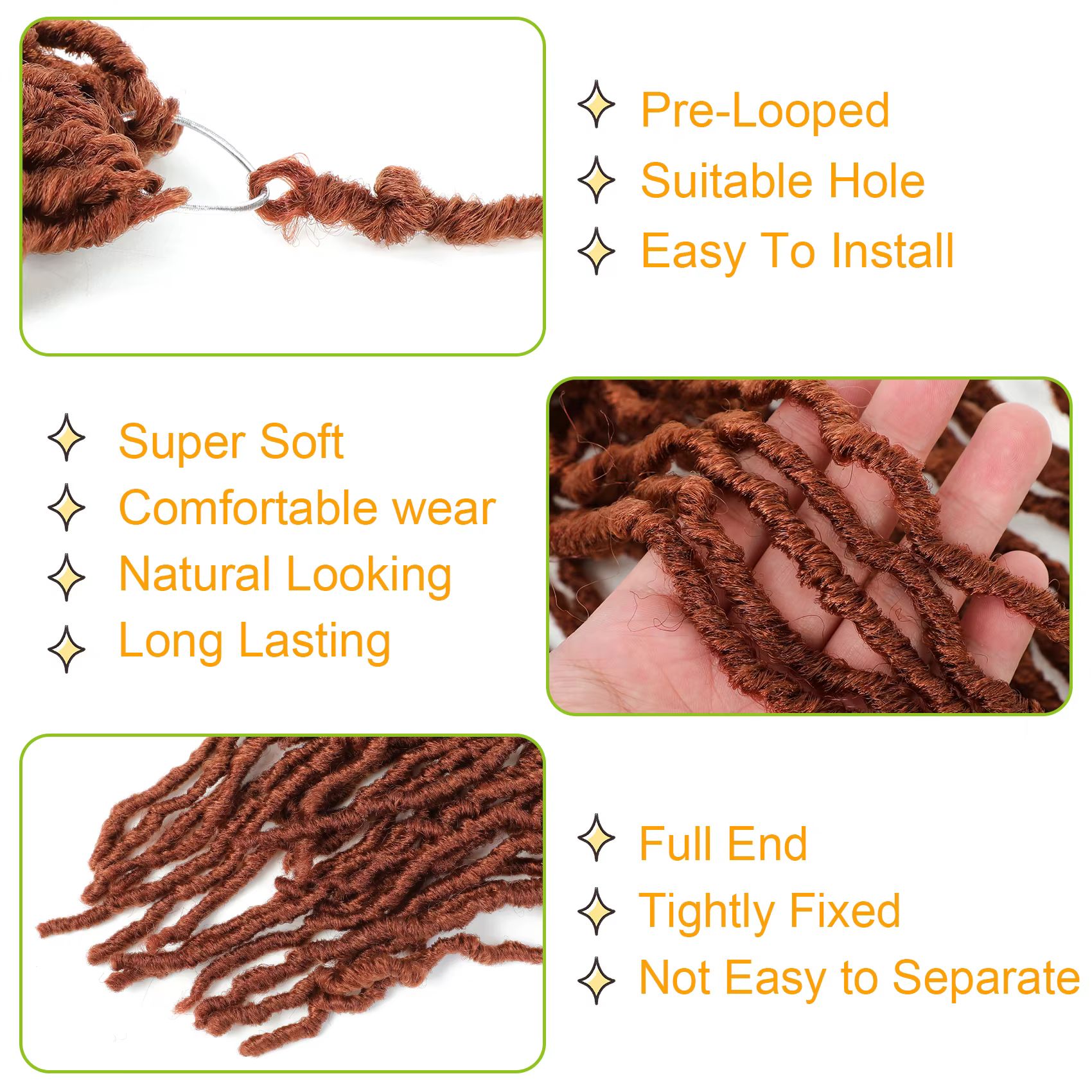Karida 36 pouces Faux Locs Crochet Extensions de cheveux pour les femmes synthétiques doux