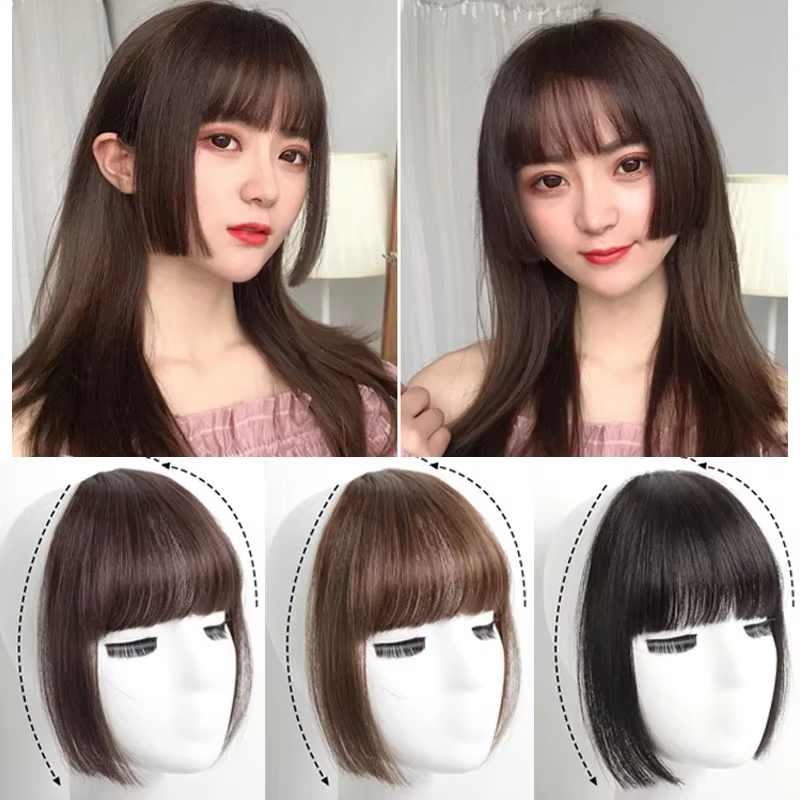 Réinitialisation d'extension de cheveux de frange de faux cheveux