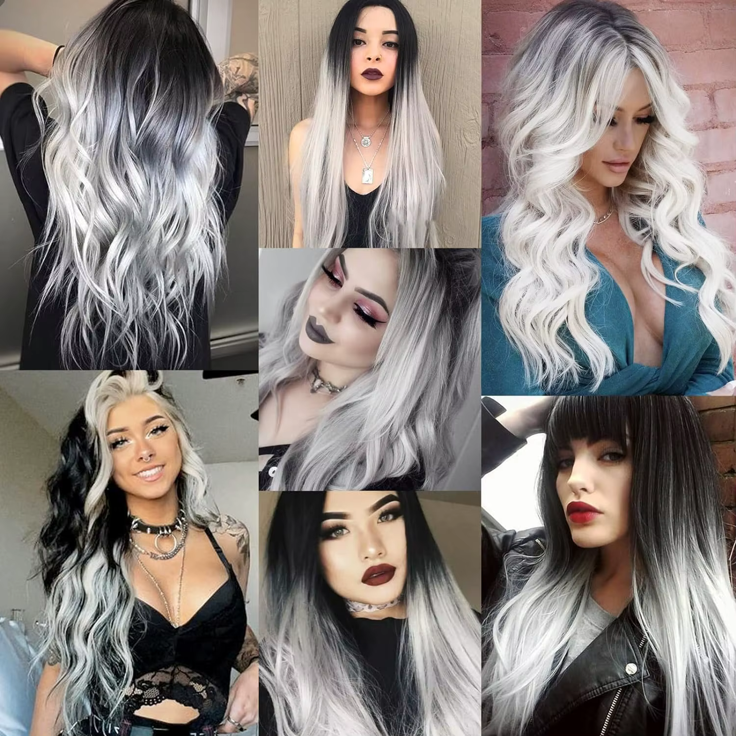 Extensions de cheveux synthétiques colorées à clips