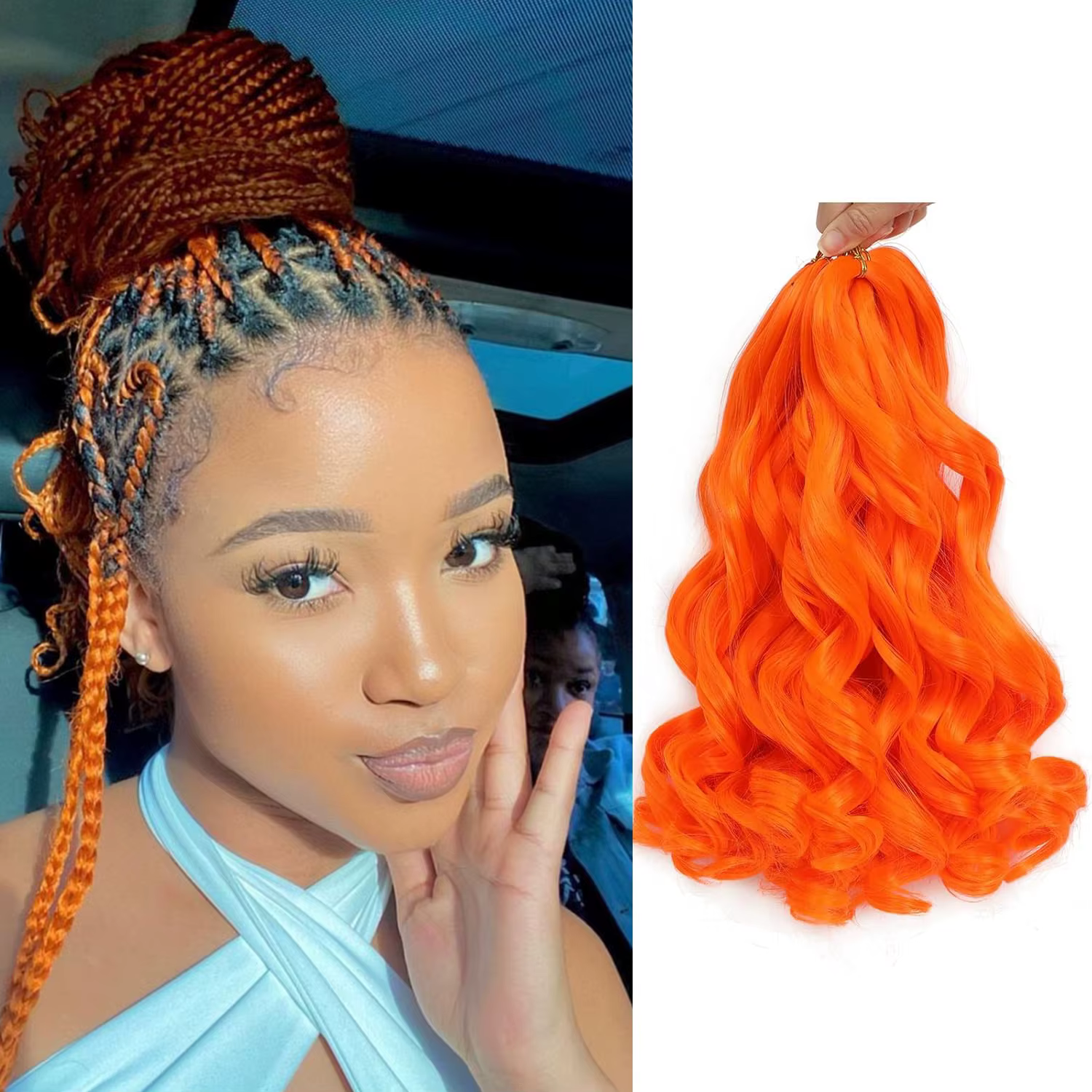 Cheveux bouclés français pour tresses