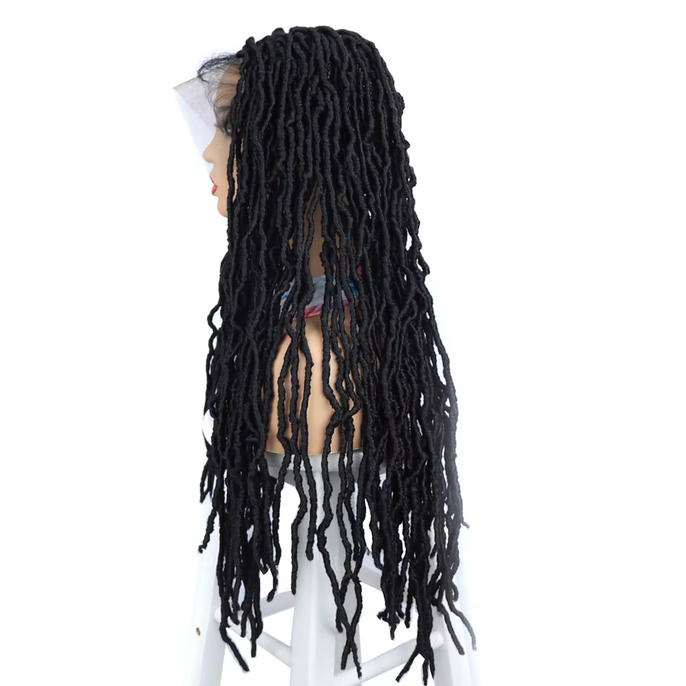 Dreadlocks perruques tressées Locs synthétiques pleine perruque de dentelle tresses féminines