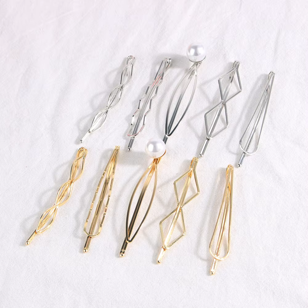 Lot de 5 pinces à cheveux dorées