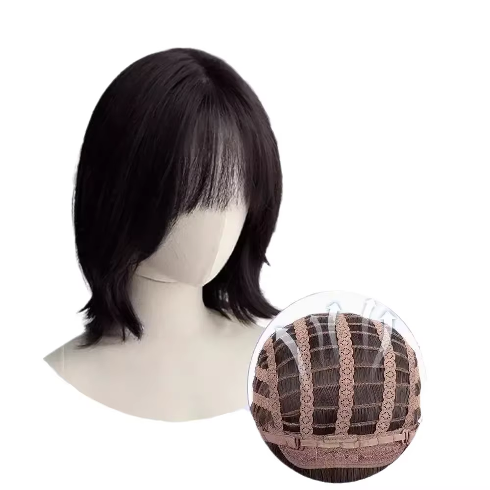 Perruque naturelle bouclée courte pour femmes