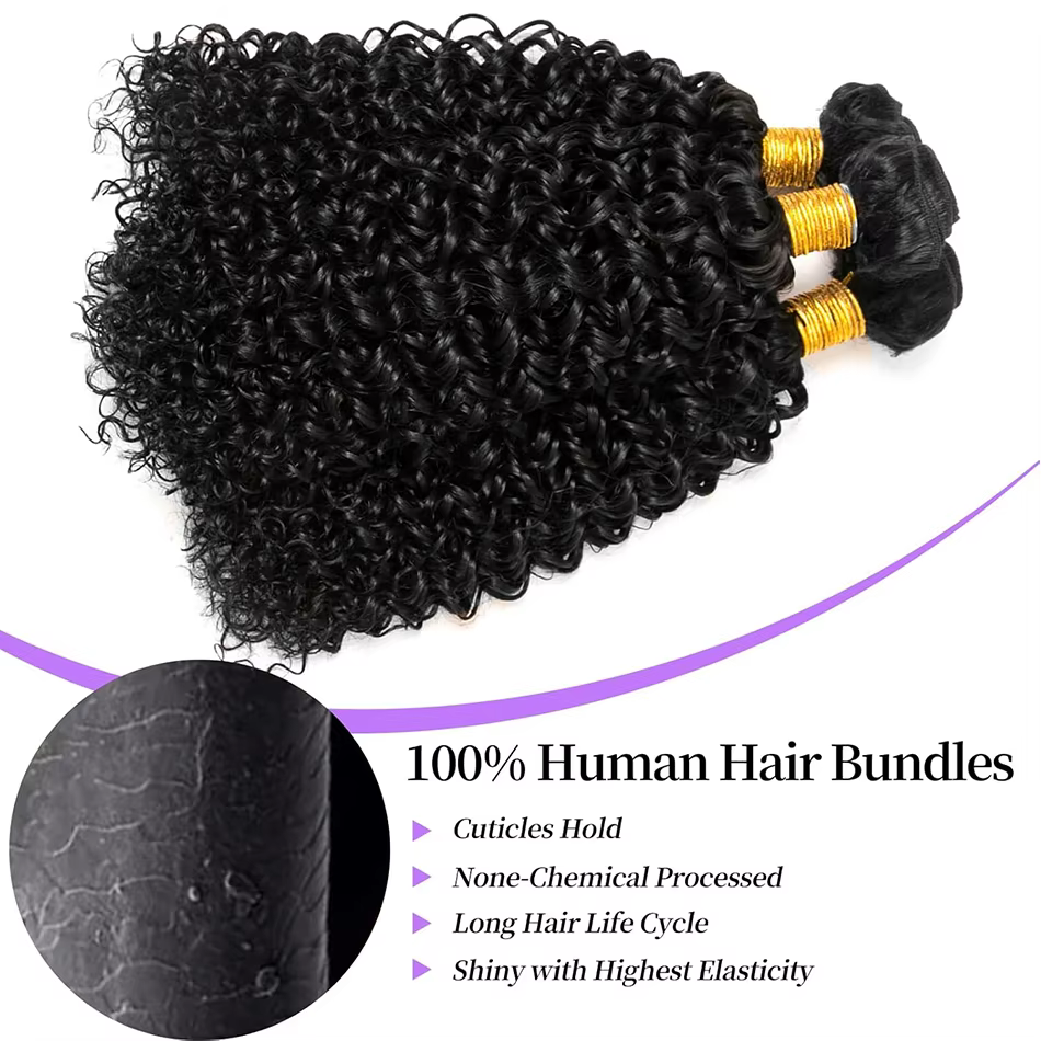 Cheveux Afro courts crépus bouclés 3 paquets traiter