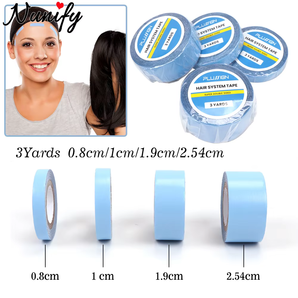 Bande adhésive imperméable pour Extensions de cheveux, 3Yards/pièce, Double face, sans brillance