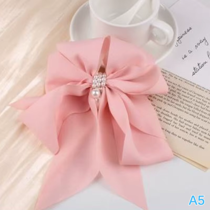 Pince à Cheveux Élégante en Satin de Couleur Unie pour Fille